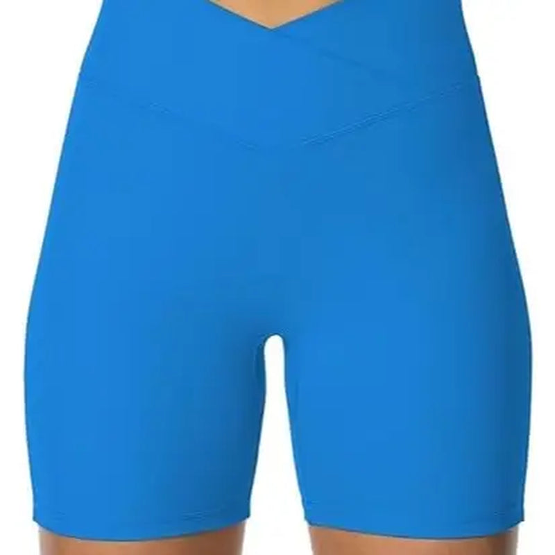 Sunzel Women's High-Waisted Soft Compression Gym Shorts - 4-Inch Seamless Design with Tummy Control and Butt Lifting Features, Crafted from Double Brushed Fabric for Summer Workouts
