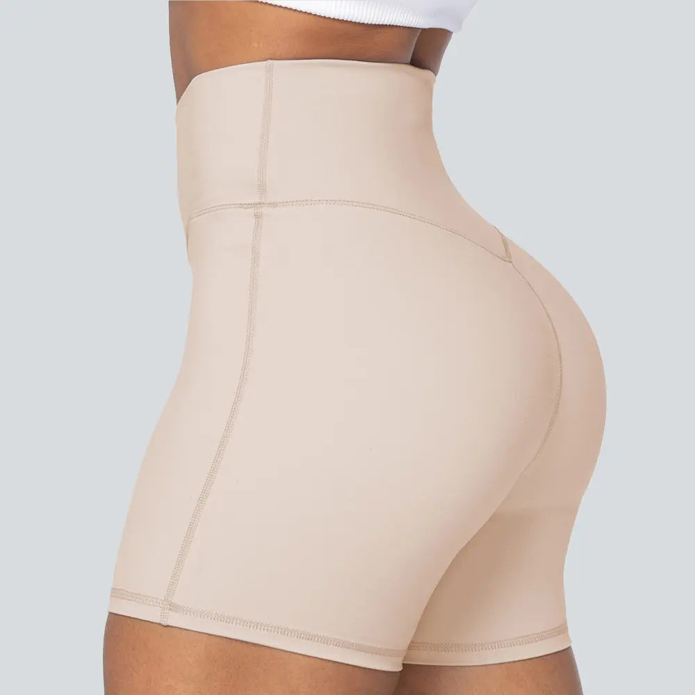 Sunzel Women's High-Waisted Soft Compression Gym Shorts - 4-Inch Seamless Design with Tummy Control and Butt Lifting Features, Crafted from Double Brushed Fabric for Summer Workouts