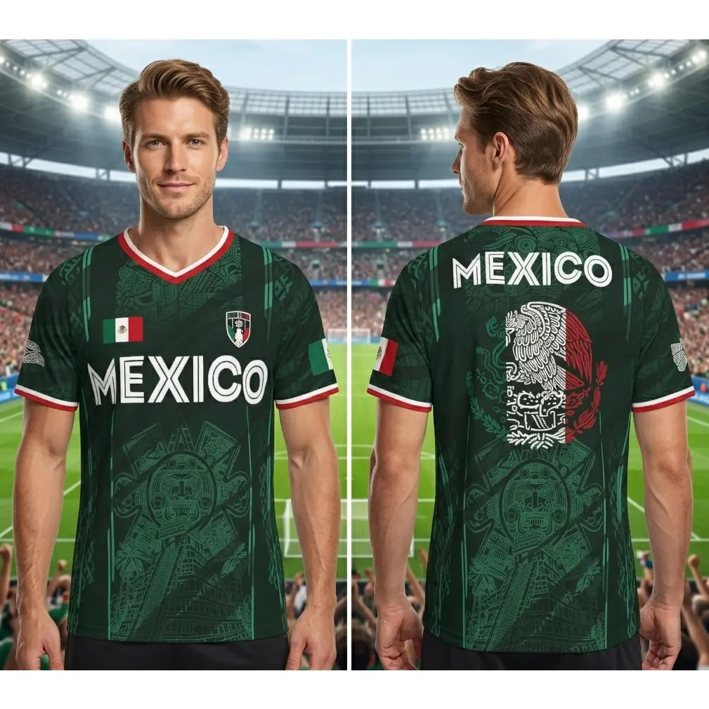 Camiseta de fútbol inspirada en México