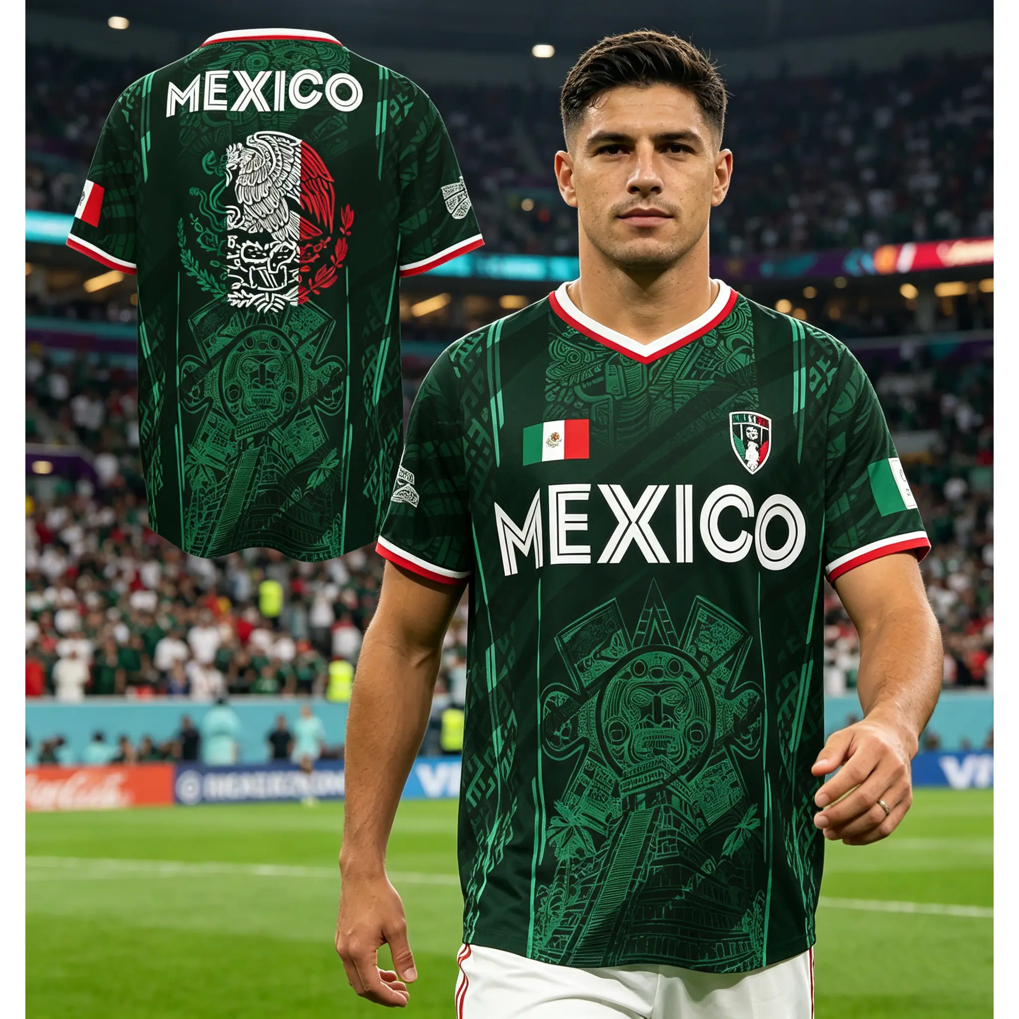 Camiseta de fútbol inspirada en México