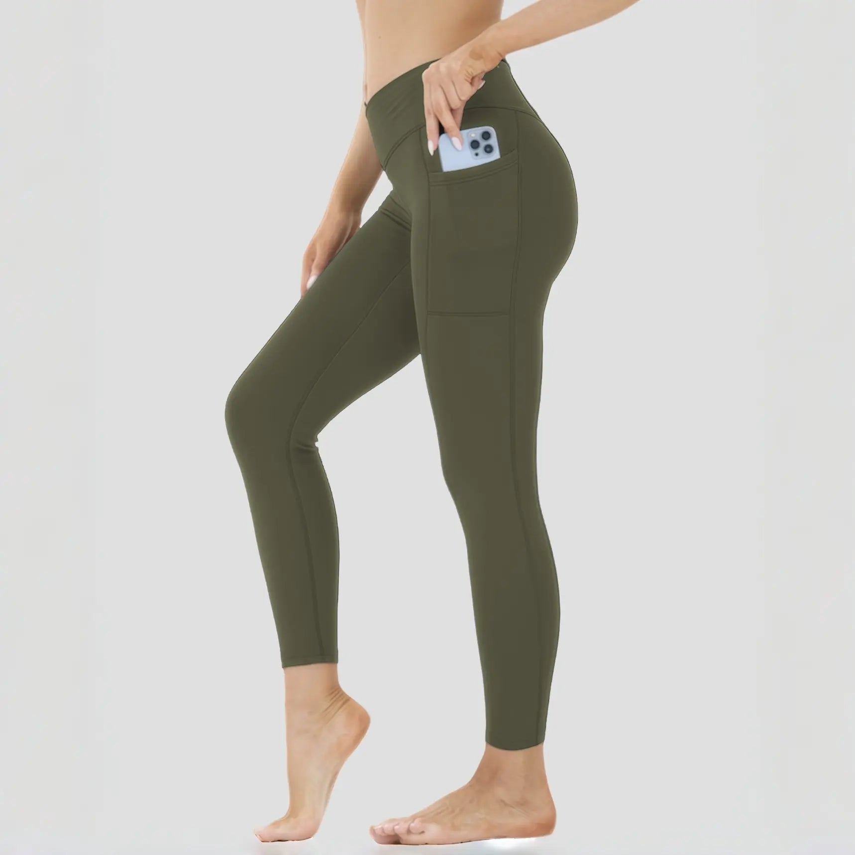 High-Waisted Stretchable Yoga Pants for Women - Athletic Leggings with Pockets for Yoga, Running, and Outdoor Activities