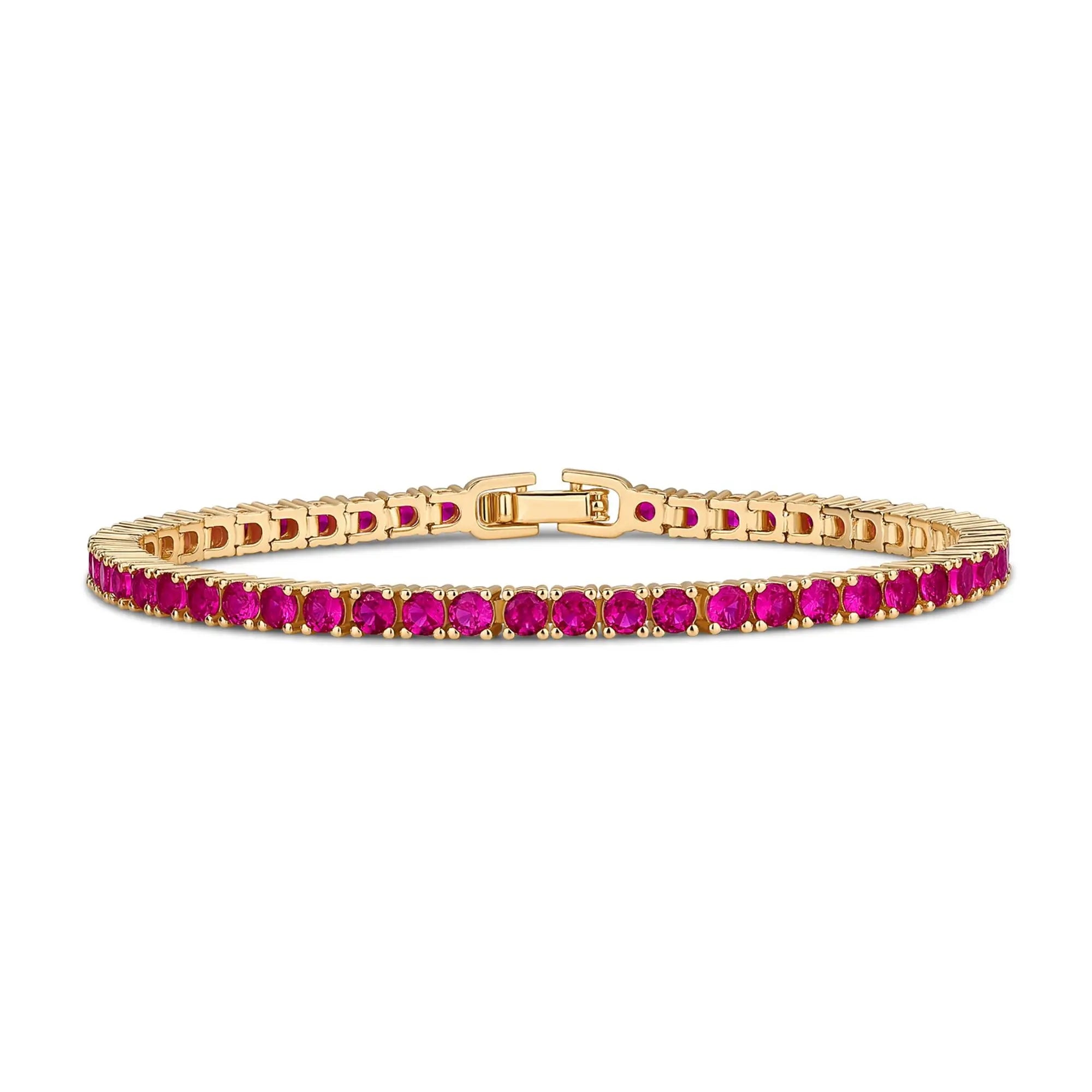 PAVOI 14K Gold Plated Colorful Tennis Bracelets for Women - Elegant Tennis Bracelet Featuring Colored Cubic Zirconia - Hypoallergenic Jewelry Gift Options