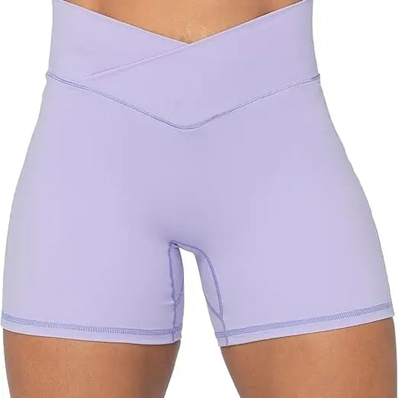 Sunzel Women's High-Waisted Soft Compression Gym Shorts - 4-Inch Seamless Design with Tummy Control and Butt Lifting Features, Crafted from Double Brushed Fabric for Summer Workouts