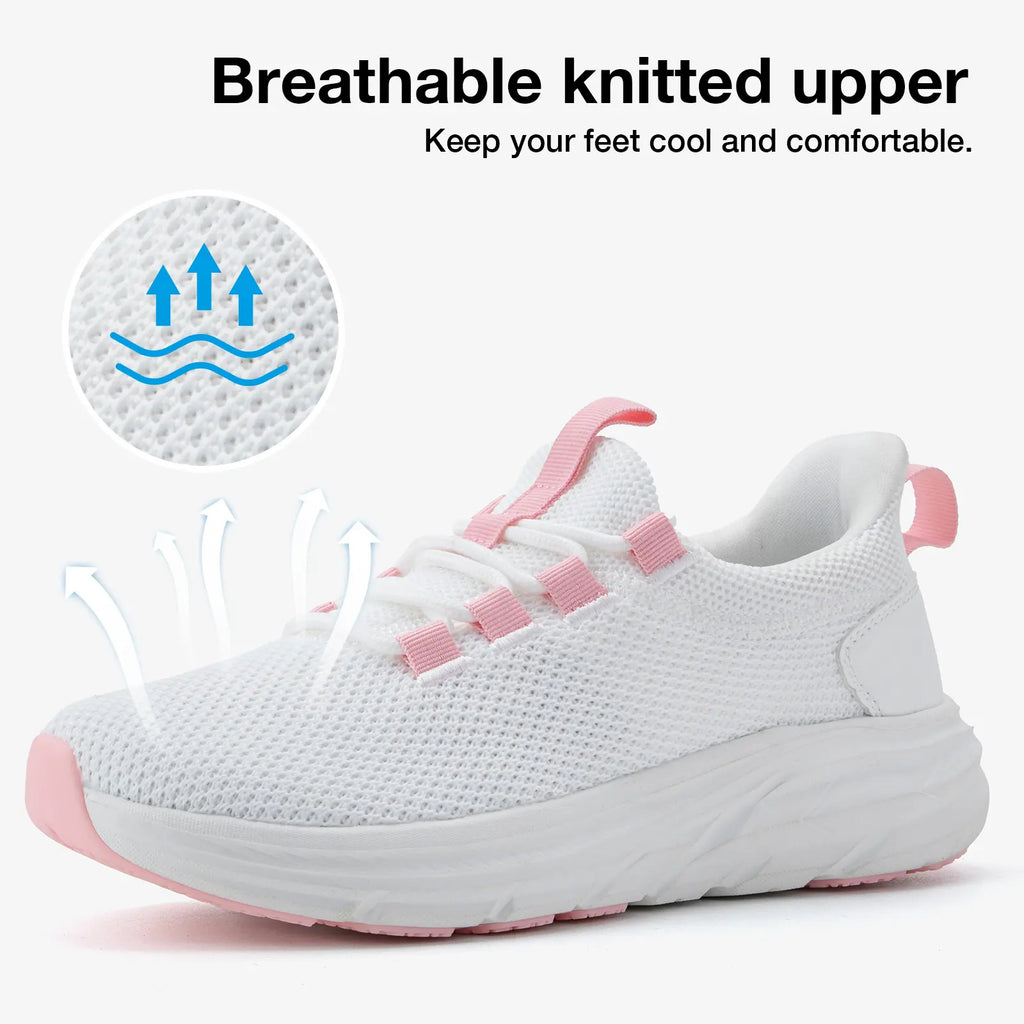 KOLILI Women's Breathable Sneakers with Wide Toe Box and Arch Support for Fitness, Running, and Daily Comfort