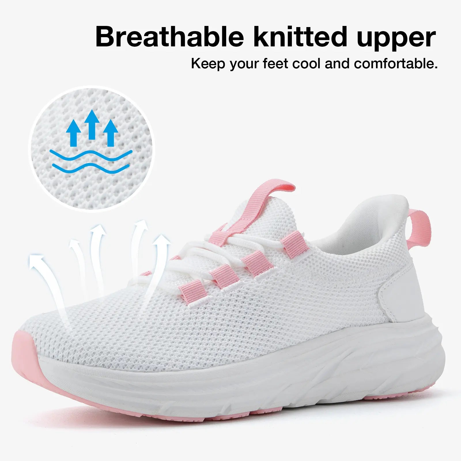 KOLILI Women's Breathable Sneakers with Wide Toe Box and Arch Support for Fitness, Running, and Daily Comfort