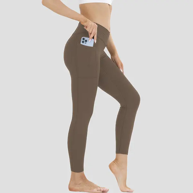 High-Waisted Stretchable Yoga Pants for Women - Athletic Leggings with Pockets for Yoga, Running, and Outdoor Activities