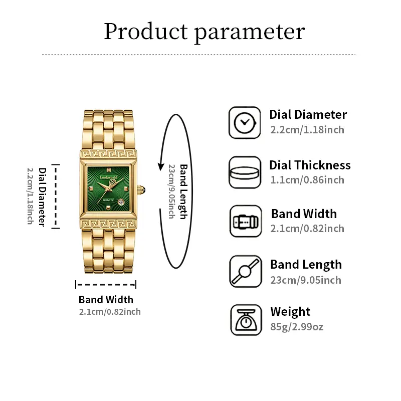 Women’s Gold Square Watch