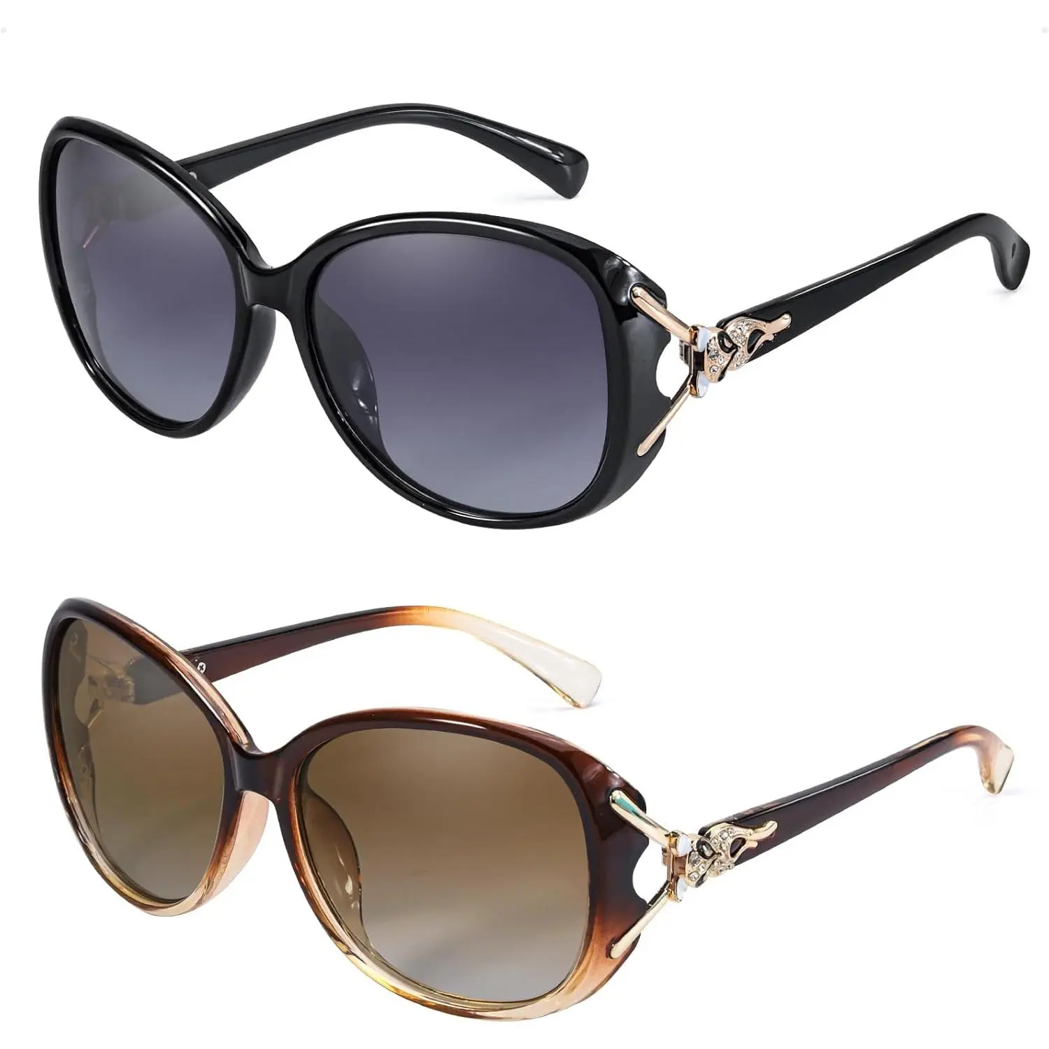 Trendy Oversized Polarized Sunglasses for Women with UV Protection