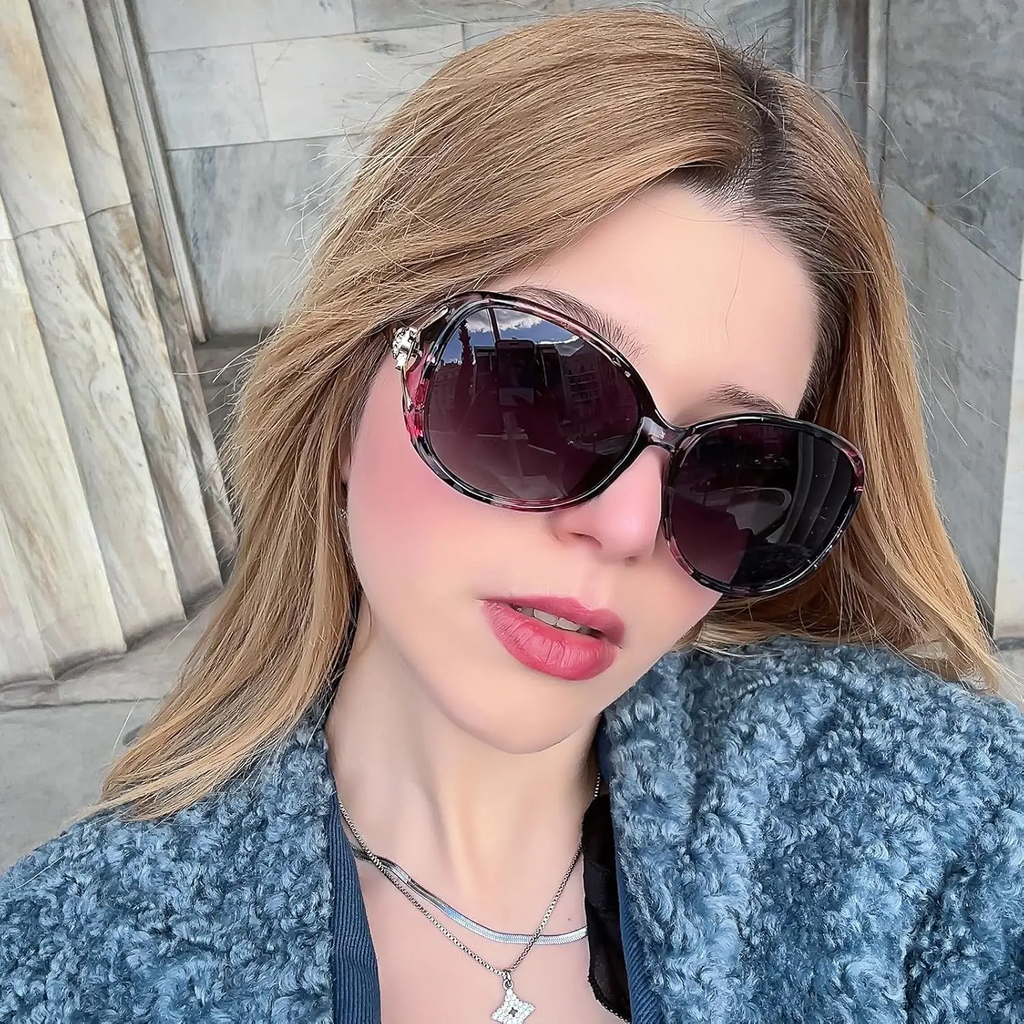 Trendy Oversized Polarized Sunglasses for Women with UV Protection