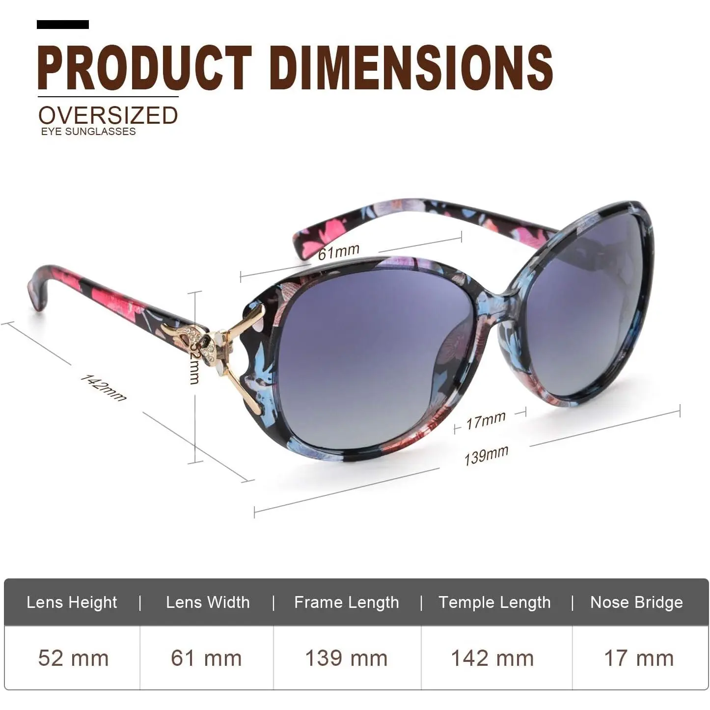Trendy Oversized Polarized Sunglasses for Women with UV Protection
