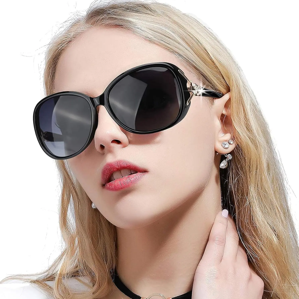 Trendy Oversized Polarized Sunglasses for Women with UV Protection