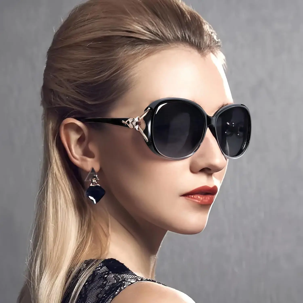 Trendy Oversized Polarized Sunglasses for Women with UV Protection