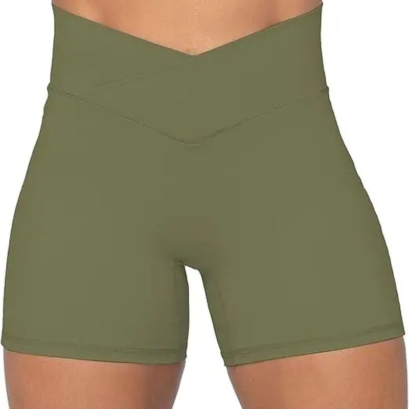 Sunzel Women's High-Waisted Soft Compression Gym Shorts - 4-Inch Seamless Design with Tummy Control and Butt Lifting Features, Crafted from Double Brushed Fabric for Summer Workouts