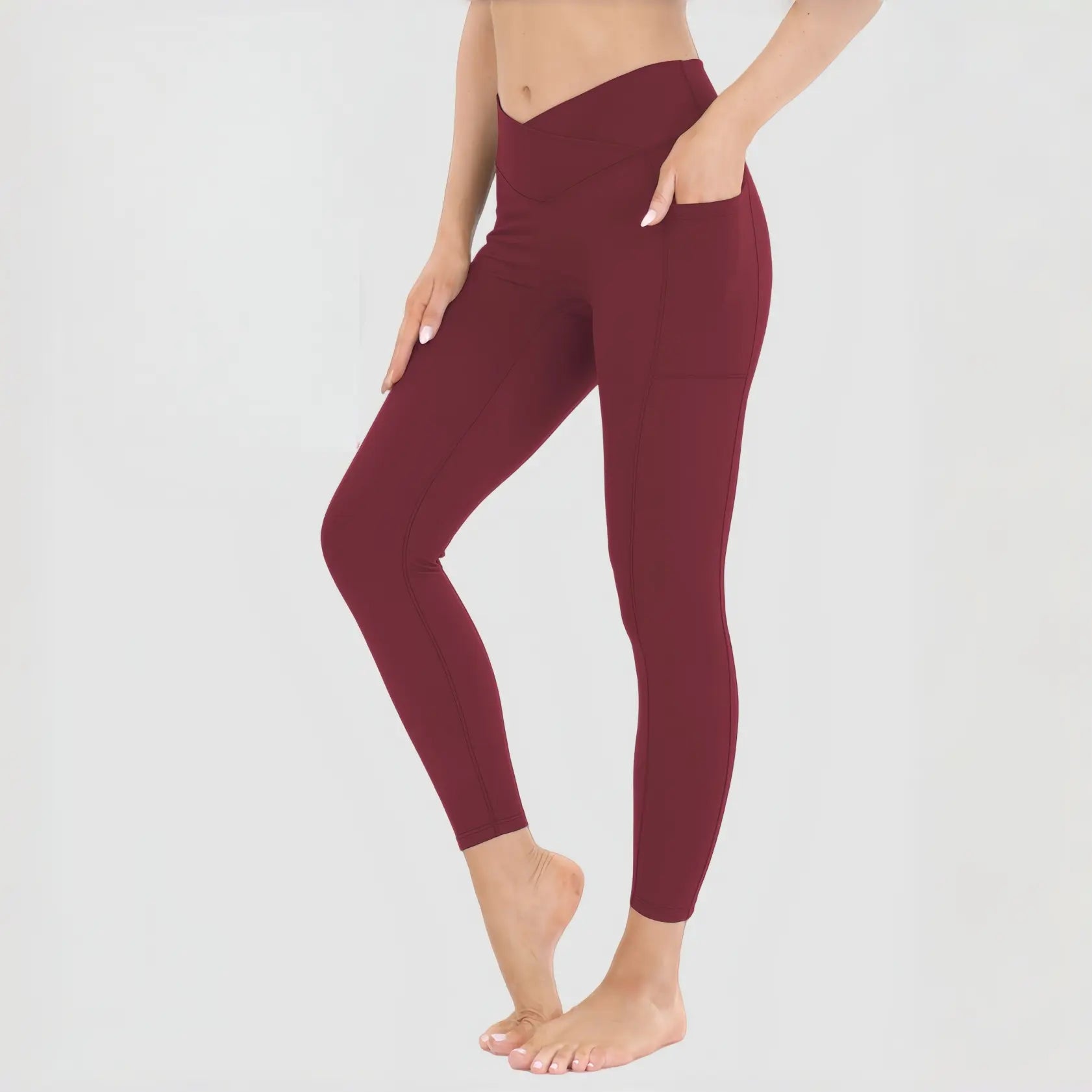 High-Waisted Stretchable Yoga Pants for Women - Athletic Leggings with Pockets for Yoga, Running, and Outdoor Activities
