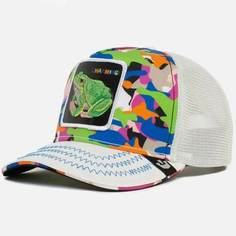 Unisex Embroidered Baseball Cap - Adjustable Mesh Hat for Outdoor Sports and Sun Protection, Ideal for Summer Beach Vacations