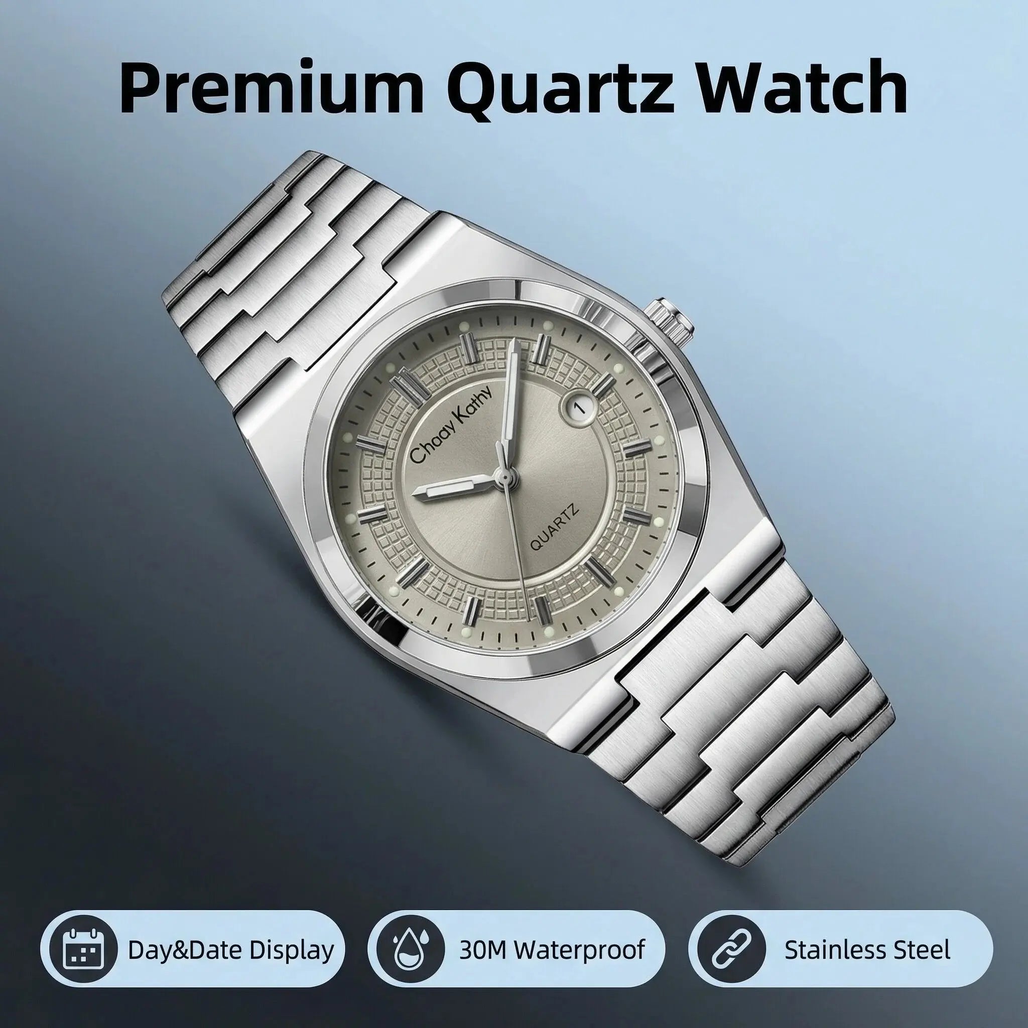 Men's Water-Resistant Analog Quartz Watch with Luminous Round Dial - Elegant and Versatile Timepiece for Any Occasion - Comes with Gift Box