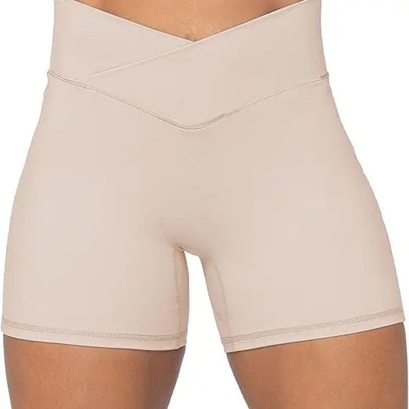 Sunzel Women's High-Waisted Soft Compression Gym Shorts - 4-Inch Seamless Design with Tummy Control and Butt Lifting Features, Crafted from Double Brushed Fabric for Summer Workouts