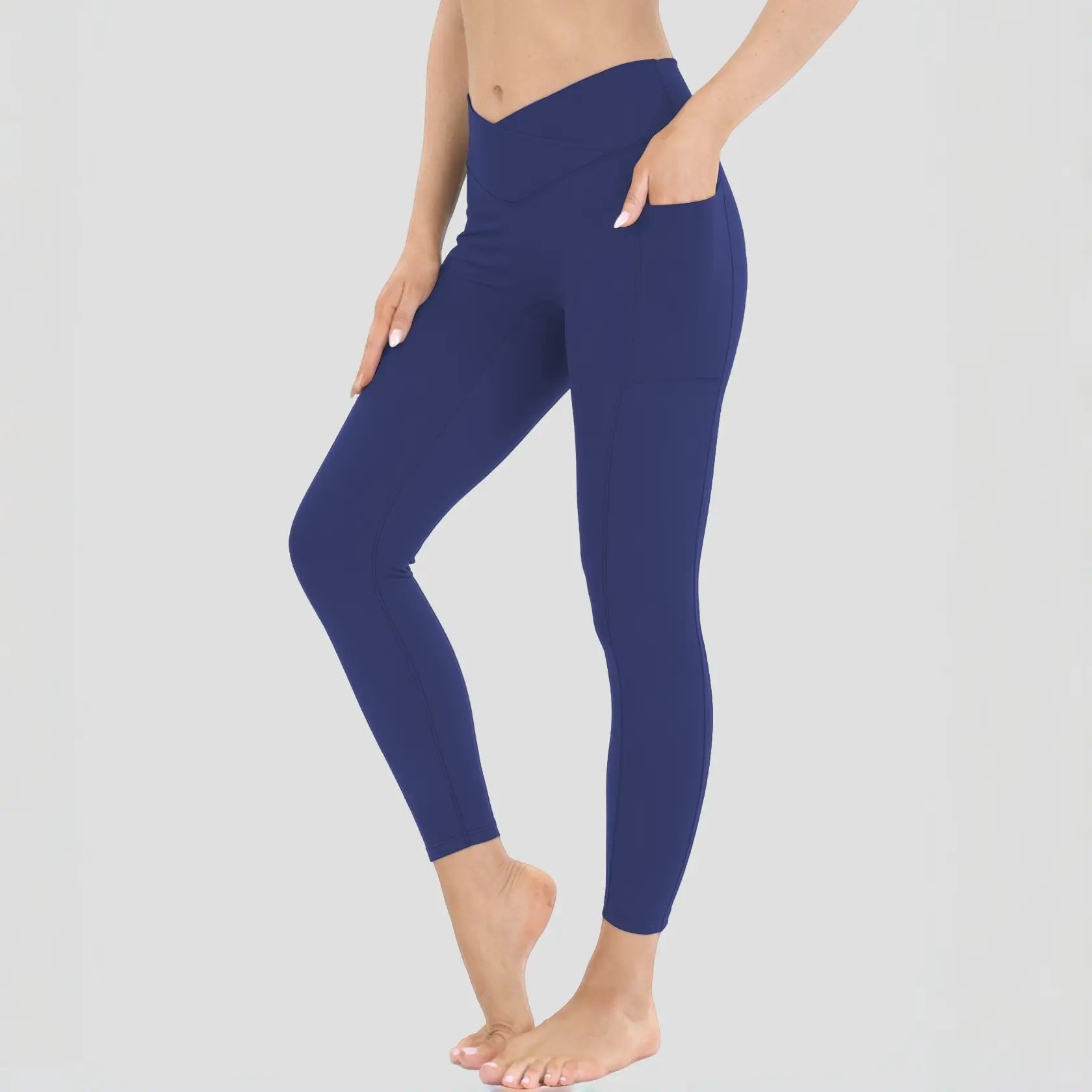 High-Waisted Stretchable Yoga Pants for Women - Athletic Leggings with Pockets for Yoga, Running, and Outdoor Activities