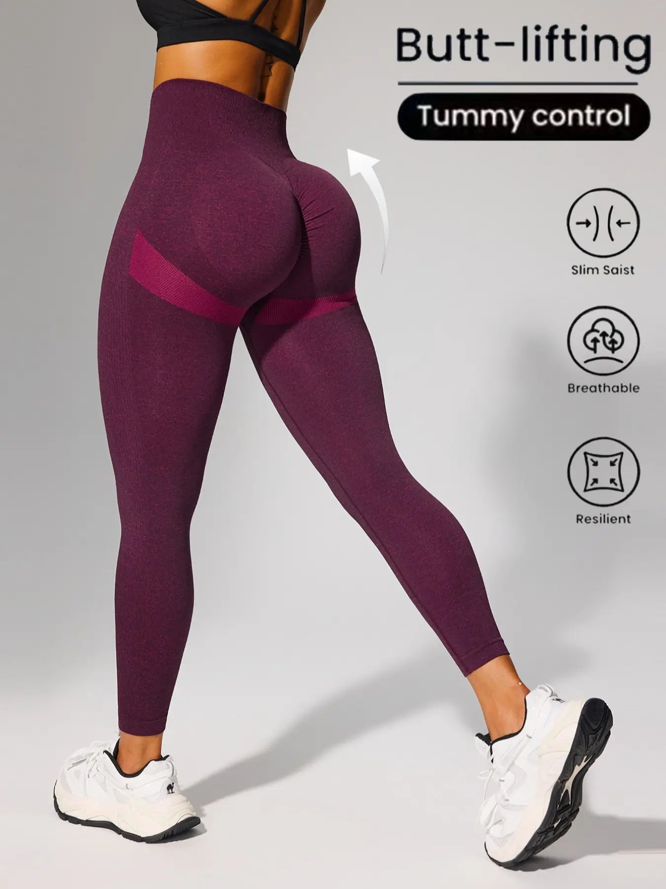 High-Waisted Seamless Women's Leggings for Fitness, Compression Stretch Gym Pants for Fall and Winter Workouts